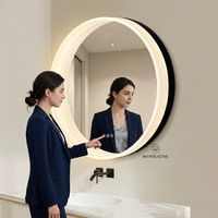 Miroir de salle de bain intelligent en gros, prix d'usine, miroir LED éclairé avec fonction anti-buée et 3 couleurs réglables pour meuble de salle de bain