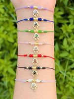 Bracelet ajustable en strass de luxe léger, petite taille, avec lettre anglaise, polyvalent et tendance