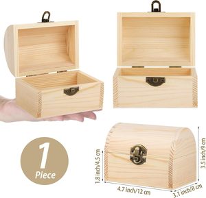 Hộp Gỗ Với Nắp Có Bản Lề Và Khóa Clasp Đồng Bằng Trang Trí Hộp Gỗ Cho Nghệ Thuật Sở Thích Tự Làm Đồ Trang Sức Quà Tặng Lưu Trữ - Product Image 6