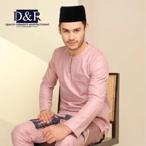 OEM Men Set Baju Melayu Ropa Malasia Ropa tradicional Hombres Color liso Multicolor - Product Image 4
