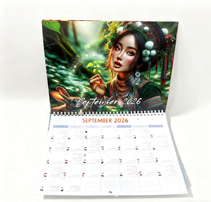 Tùy chỉnh thiết kế kích thước lớn phim Cmyk màu đầy màu sắc xoắn ốc ràng buộc dây-o ràng buộc in lịch treo tường in in - Product Image 6