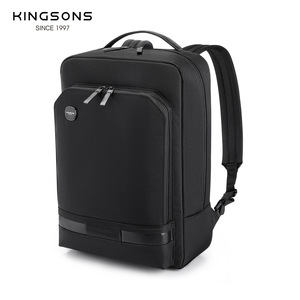 Kingsons Business Backpack Men Lightweight 20-35L Laptop <b>Bag</b> Casual Travel Shoulder Straps Solid Color Black - Product Image 1
