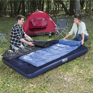 Colchón de aire <span class=keywords><strong>inflable</strong></span> de doble tamaño, cama de aire flocado, colchón de aire con bomba integrada - Product Image 5