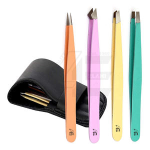 Ensemble de 4 pinces à épiler professionnelles en acier inoxydable, pinces à sourcils à pointe inclinée, pointues et droites, meilleur modèle 2026 - Product Image 1