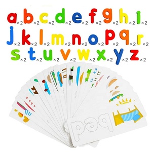 ของเล่นเสริมการเรียนรู้การสะกดคำและการเรียนรู้, บล็อกตัวอักษร <span class=keywords><strong>52</strong></span> ชิ้น และบัตรภาพ 26 ใบ, ของเล่นเกมจับคู่ตัวอักษรและรูปทรง - Product Image 3
