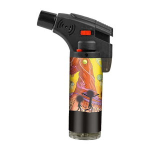 TECHNO-Briquet torche à jet incliné pour cigarette, à l'épreuve du vent, puissant butane rechargeable, flamme bleue, ODM, LOGO personnalisé - Product Image 2