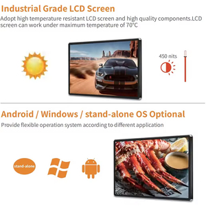 LETINE 15.6 27 32 43 <span class=keywords><strong>55</strong></span> pouces 4k écran de mur vidéo lcd ultra fin pour intérieur vente au détail affichage numérique machine publicitaire - Product Image 2