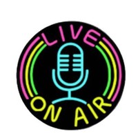 Microphone LIVE sur le plateau de diffusion avec lumière LED, étanche IP65, 5V/12V, style radio, lampe d'ambiance, lumière décorative extérieure pour studio de musique