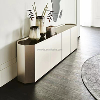 Moderne luxe moderne modulaire lumière champagne Console Table Buffet Buffet Armoire de Rangement
