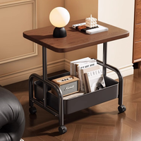 Vente en gros de nouveaux étagères de rangement pour la chambre à coucher, en bois léger et en métal, avec roulettes, table basse mobile, chariots de rangement pour le salon