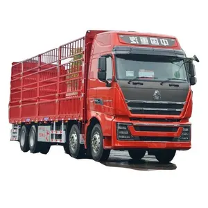 Exportación caliente boutique coche usado SINOTRUCK HOWO TH7 camión pesado 460 caballos de fuerza 8X4 9,5 metros camión de rejilla de almacén