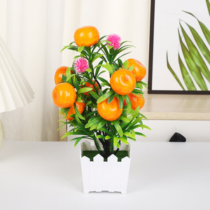Yiwu Datuo Floristería, Bonsái de Frutas Artificiales, Maceta Cuadrada Pequeña, Fruta de la Fortuna Realista, Adorno Decorativo - Product Image 3