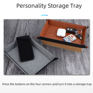 Chất lượng cao PU da sạc không dây khay Board cạnh giường ngủ bảng khay Valet khay sạc không dây - Product Image 6