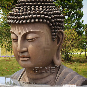 BLVE personnalisé Temple jardin décoration bouddhiste religieux grande Statue de <span class=keywords><strong>bouddha</strong></span> géant tête de <span class=keywords><strong>bouddha</strong></span> Sculpture - Product Image 5