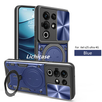 Lichicase Multi Color Armor Design Support magnétique Couverture arrière pour Itel S26 Pochette de téléphone ultra antichoc