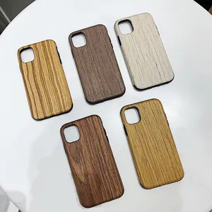 Natural Solid Genuine Wooden Back Cover Case Full Cover Bamboo Wood Phone Case For iPhone 15 14 13 12 Pro Max Mini