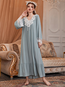 Camisón de estilo princesa para <span class=keywords><strong>mujer</strong></span> de nuevo estilo en estilo palaciego para pijamas retro de verano y otoño - Product Image 2