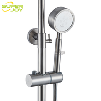 Vente directe usine : Système de douche économique et simple avec pommeau de douche pluie rond et douchette à main pour hôtel