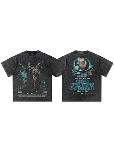 Camiseta Gráfica Oversize de Algodón/Seda con Lavado Ácido Estilo Vintage para Hombre, Diseño de Retrato de J.<span class=keywords><strong>Cole</strong></span> de Drake, Estampado de Gira de Rap, de Gran Gramaje - Product Image 4