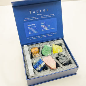 Nuovo arrivo Reiki quarzo costellazione Set dodici pietre zodiacali di cristallo naturale intagliato a mano incisione souvenir scatola regalo per il nuovo - Product Image 3