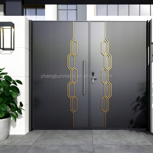 Porte simple en aluminium brun de petite taille, style asiatique central, fabrication chinoise, automatisation motorisée, sécurité externe - Product Image 6