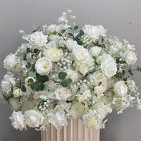 Fournitures de décoration de mariage personnalisées, fausses fleurs de gypsophile, roses artificielles blanches, boules de fleurs, centres de table, nouveau design