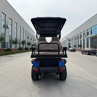 Chariot de golf électrique multi-usages pour la fabrication de châssis de voitures, haute vitesse 7,5 kW, 6 places, surélevé avec frein sur les 4 roues