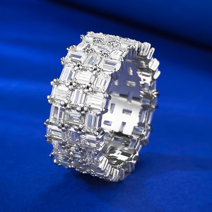 <span class=keywords><strong>UM</strong></span> JEWELRY Cincin Kawin Perak Sterling 925 Terlaris Berlapis Rhodium Full Zircon Potongan Marquise Model Eternity Band Trendi untuk Pesta - Product Image 4