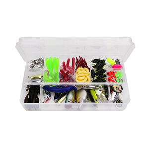 Kit de leurres 101 pièces, matériel de pêche en eau douce, leurres en plastique, hameçons, appâts pour la pêche à la ligne - Product Image 3