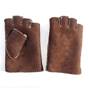 Double face en peau de <span class=keywords><strong>mouton</strong></span> Mérinos mignon femmes mitaines gants - Product Image 5