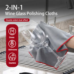 Paño de Limpieza de Microfibra Grande de Diseño Personalizado, Toalla Sin Pelusa <span class=keywords><strong>para</strong></span> <span class=keywords><strong>Secar</strong></span> Copas de Vino - Product Image 2