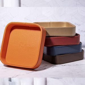 Vassoio Organizer in Pelle PU All'ingrosso, Vassoio Portagioie Premium Impilabile, Contenitore Multiuso per Tavolo d'<span class=keywords><strong>Ingresso</strong></span>, Chiavi, Portafoglio, Orologio - Product Image 2