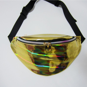 Sac banane holographique étanche couleur bonbon avec logo personnalisé pour femme - Product Image 3