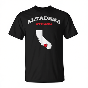 T-shirt Altadena Strong California nera unisex media - Product Image 2