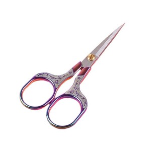 Chinese <b>Style</b> Plum Blossom Scissors Stainless Steel Small Tailoring Home Office Craft Tea Ceremony Sharp Straight <b>Head</b> Colored - Product Image 4