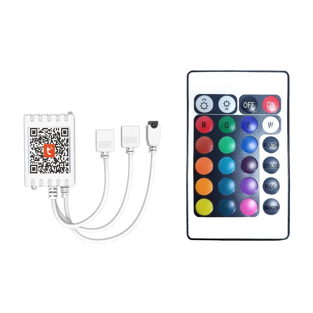 24 Keys RGB 4 Pins Output LED Strip Lights Controller Tuya Blue tooth Smart IR Remote Control