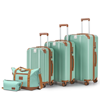 Ensemble de 5 valises rigides en PC durables, 20/24/28 pouces, grande capacité, extensibles, avec serrure TSA, roues silencieuses, poignée télescopique en alliage