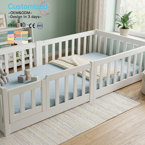 EDULAND OEM ODM CPC CE Lettino Montessori da pavimento resistente e confortevole per bambini con sponde di sicurezza per camera da letto, in legno, per il gioco dei bambini - Product Image 4