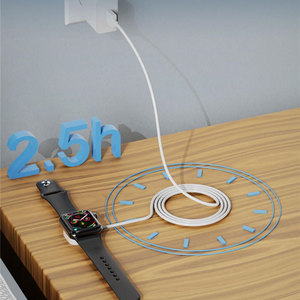 <span class=keywords><strong>Cargador</strong></span> Inalámbrico <span class=keywords><strong>Redondo</strong></span> USB Tipo C de 5 W para Reloj Apple Iwatch 9 8 7 6 5 4 3 2 1, Base de Carga Magnética para Reloj, 2025 - Product Image 6