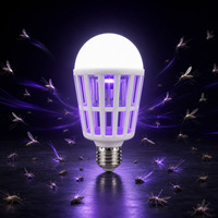 Lampe anti-moustiques UV d'intérieur 2-en-1 : éclairage LED et piège à insectes électrique, douille E27, 220V