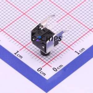 TS-1002N-BR07516 Tactile Switch Bent Lead Through Hole-4P,6x6mm Single Pole Single Throw Round Button 1.6N Right Angle Insert - Product Image 2