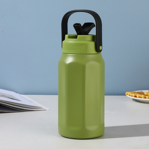 <b>Large</b>-Capacity Octagonal Big-Belly 304 Stainless Steel Thermos <b>Flask</b> Cup Straw Vacuum Insulation 6-12 Hours Thermal - Product Image 3