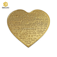 Personnalisé Or Argent Plaqué Je T'aime en Multilingue En Forme De Coeur Amour Pour Toujours Roses Pièce Saint Valentin Mariage Cadeau De Mariage