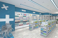03-GJZYS007-B Vitrine de magasin écologique, durable, facile à nettoyer, personnalisable, design moderne pour pharmacie, idéale pour optimiser l'espace des commerces de détail