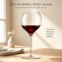 Verres à vin rouge de luxe 600 ml personnalisés, transparents, à pied fin, pour fêtes, hôtels, restaurants, bars, souvenirs de Noël