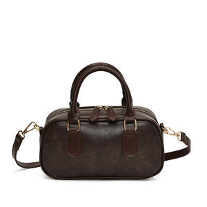 Wholesale <b>Small</b> Women's Round Capacity Handbags Custom Logo Pu Leather Solid Color <b>Purses</b> Women's Saddle Bags - Product Image 5