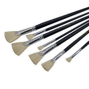 Pinceaux Hz en nylon à manche noir, ensemble de pinceaux pour peinture à l'huile, outils de peinture artistique - Product Image 3