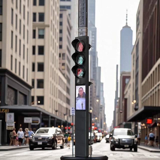 Pedestrian Crossing Integrated Traffic Signal Lights Red Green Countdown Timer Semaforos 300mm 400mm LED Screen Traffic Light
