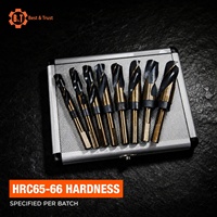 Jeu de 8 forets hélicoïdaux HSS Cobalt Silver, grande taille 9/16 "à 1", tige réduite 1 en boîtier en aluminium