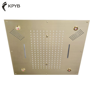 Золотая музыкальная красочная потолочная душевая головка с дождевым водопадом, романтический дождевой Душ Feiyu SUS304 со светодиодной подсветкой - Product Image 4